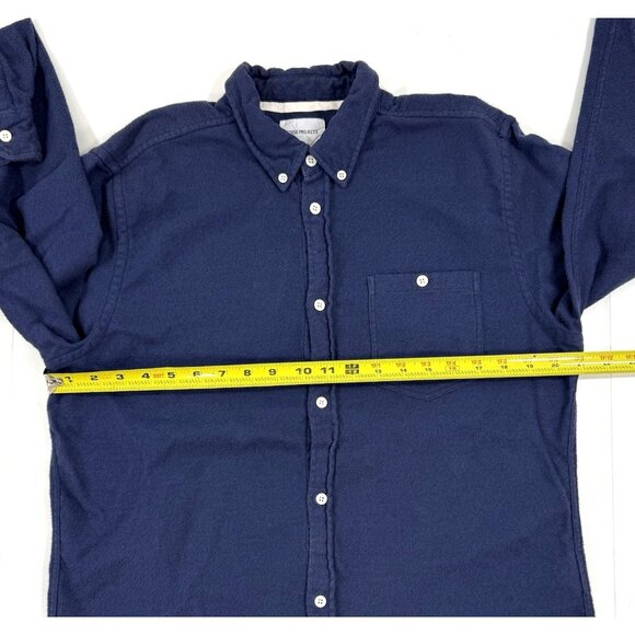 Norse Projects Shirt Mens Size Large Navy Long Sleeve Osvald Brushed Flannel - Picture 10 of 11